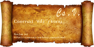 Csernai Várkony névjegykártya